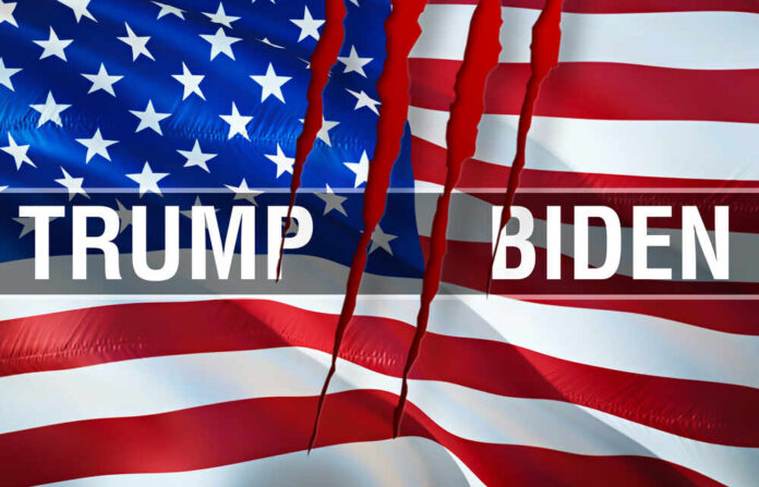 Trump,And,Biden,Debate,2020,And,President,Elections,Flag,Waving