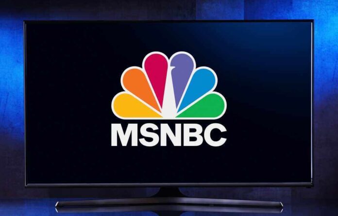 shutterstock_2139067205.jpg featured image TV screen showing MSNBC logo with colorful peacock.