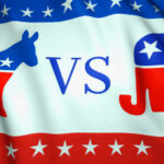 Democratic donkey vs Republican elephant