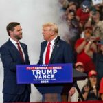 A political rally featuring Donald Trump and JD Vance.