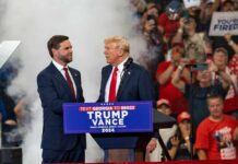 A political rally featuring Donald Trump and JD Vance.