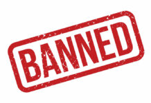 Red stamped text reading banned diagonally across image