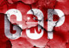 GOP logo with a cracked red background.