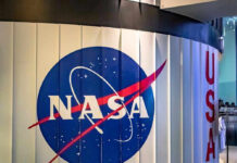 NASA sign with USA in the background.