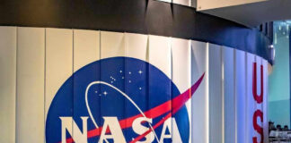 NASA sign with USA in the background.