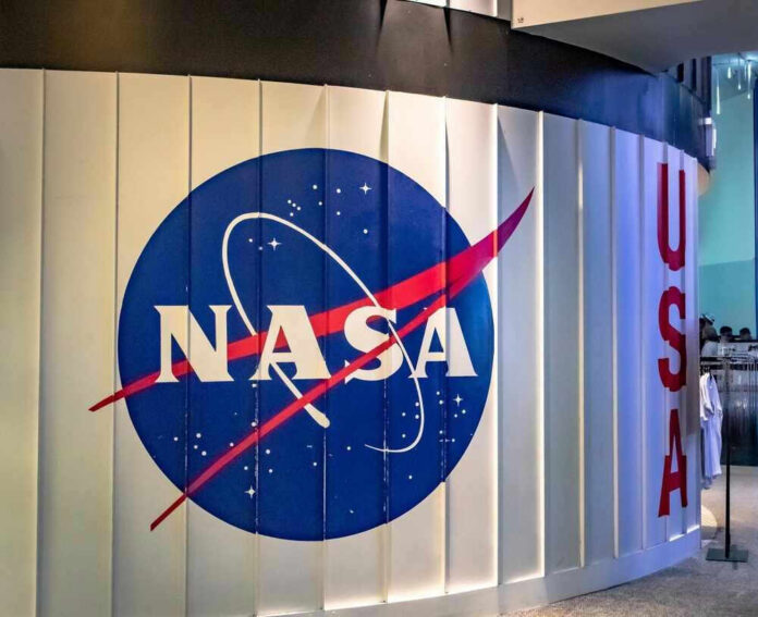 NASA sign with USA in the background.