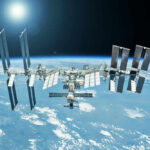 International Space Station orbiting above Earth.