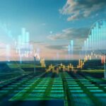 $1B Payout Stuns Energy World A digital representation of wind turbines with overlaid financial data graphs