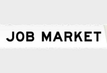 Text banner displaying 'JOB MARKET' on a light background