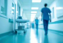 Vanessa Trump Health Bombshell Blurred hospital corridor with medical staff walking