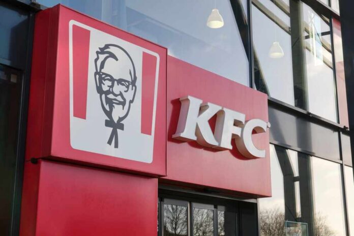 Leeuwarden,,The,Netherlands,-,February,1,2024:,Kfc,Logo,On Exterior view of a KFC restaurant with its iconic logo