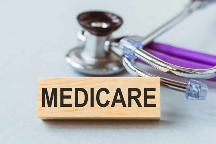 Medicare,Word,Written,On,Wooden,Block,On,White,Table,With Wooden block with MEDICARE text next to a stethoscope