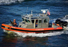 Deadly Harbor Horror Near Lady Liberty U.S. Coast Guard boat on the water.