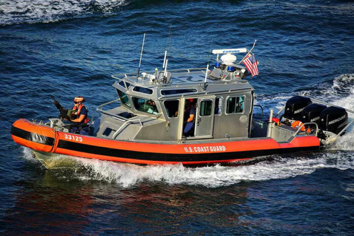 U.S. Coast Guard boat on the water.
