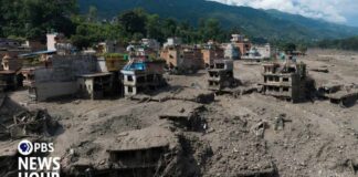 Wall of mud and debris floods communities in Nepal and Tibet