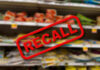 Walmart Soup Recall Sparks Listeria Scare Recall notice over grocery store shelves.