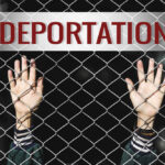 ICE Custody Death Sparks Firestorm Hands reaching through a chain-link fence with the word 'DEPORTATION' above
