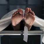 Morgue Horror: Bodies Turned Into Cash Feet of a covered body on a morgue table with a toe tag