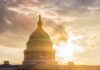Capitol Showdown Over ‘American Elections’ The Capitol building in Washington D.C. silhouetted against a sunset