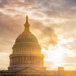 Capitol Showdown Over ‘American Elections’ The Capitol building in Washington D.C. silhouetted against a sunset