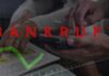 BOMBSHELL: LIV Golf BANKRUPT – Stunning Details Hands using a smartphone with a financial chart and the word 'BANKRUPT' overlayed