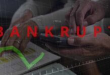 BOMBSHELL: LIV Golf BANKRUPT – Stunning Details Hands using a smartphone with a financial chart and the word 'BANKRUPT' overlayed