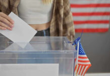 Handwritten Password? Elections On Edge Person casting vote into a ballot box.