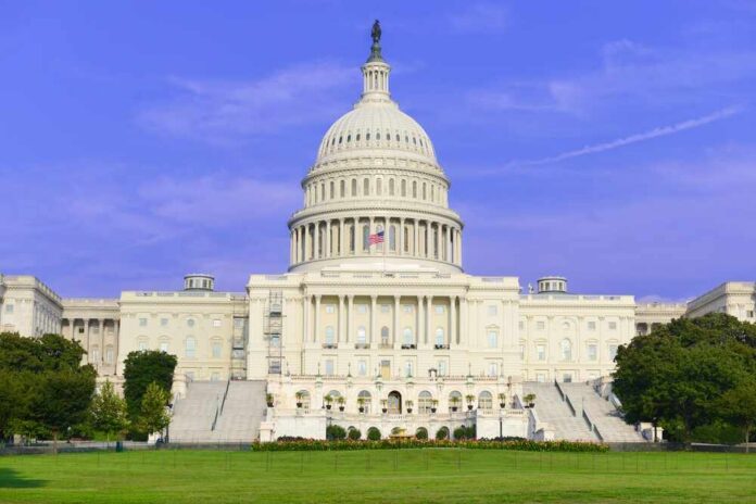 United States Capitol building with dome and steps