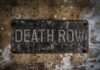 Chilling Death Row Hack Weathered metal sign reading 'DEATH ROW' on a wall