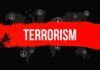 Car-Ramming Sparks Terror Probe Graphic representation of terrorism with peace symbols and a bold red stripe